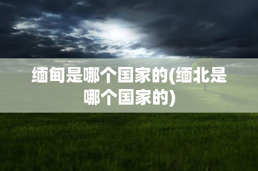 缅甸是哪个国家的(缅北是哪个国家的)