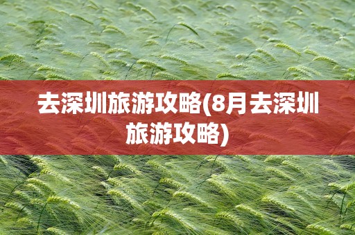 去深圳旅游攻略(8月去深圳旅游攻略)