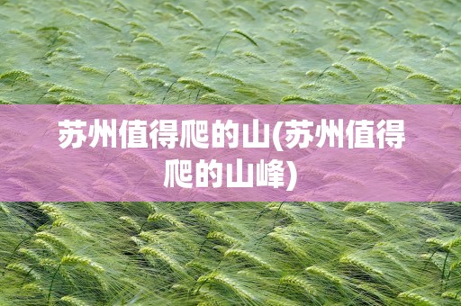 苏州值得爬的山(苏州值得爬的山峰)