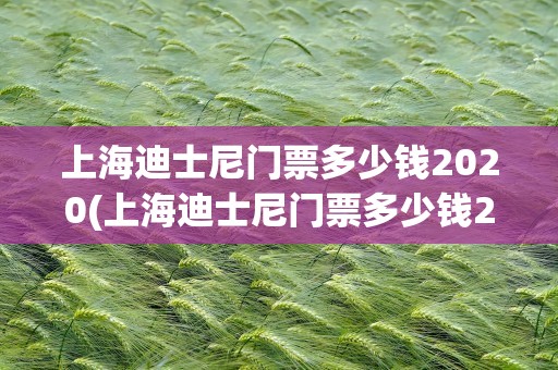 上海迪士尼门票多少钱2020(上海迪士尼门票多少钱2021)