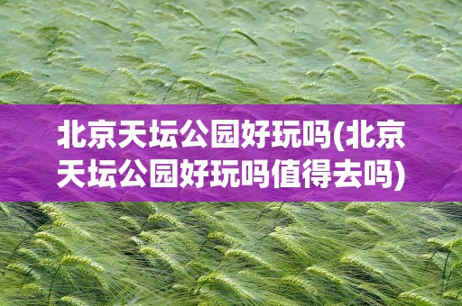 北京天坛公园好玩吗(北京天坛公园好玩吗值得去吗)