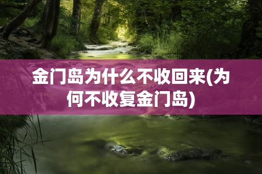 金门岛为什么不收回来(为何不收复金门岛)