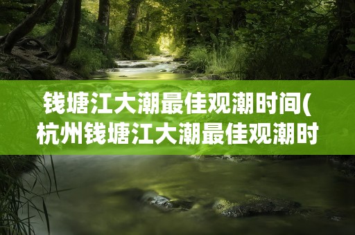 钱塘江大潮最佳观潮时间(杭州钱塘江大潮最佳观潮时间)