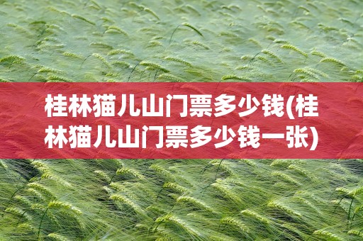 桂林猫儿山门票多少钱(桂林猫儿山门票多少钱一张)