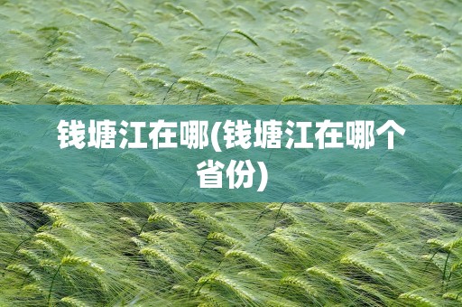 钱塘江在哪(钱塘江在哪个省份)