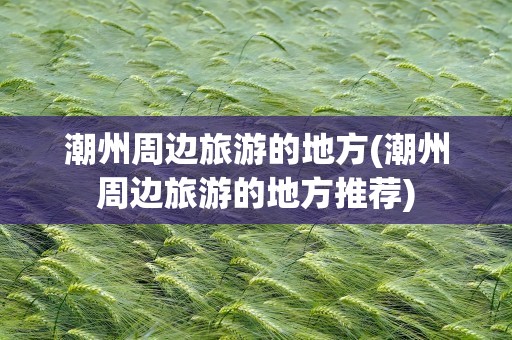 潮州周边旅游的地方(潮州周边旅游的地方推荐)