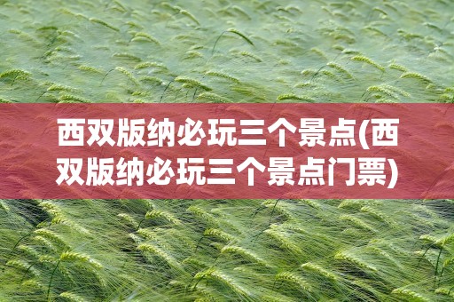 西双版纳必玩三个景点(西双版纳必玩三个景点门票)