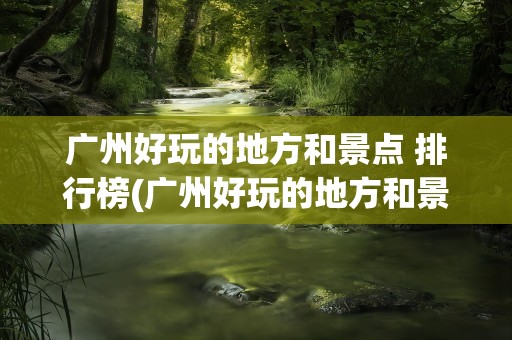 广州好玩的地方和景点 排行榜(广州好玩的地方和景点 排行榜图片)