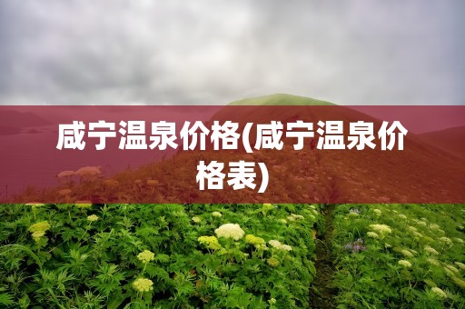 咸宁温泉价格(咸宁温泉价格表)