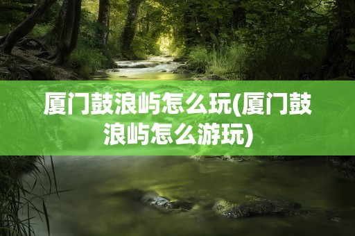 厦门鼓浪屿怎么玩(厦门鼓浪屿怎么游玩)