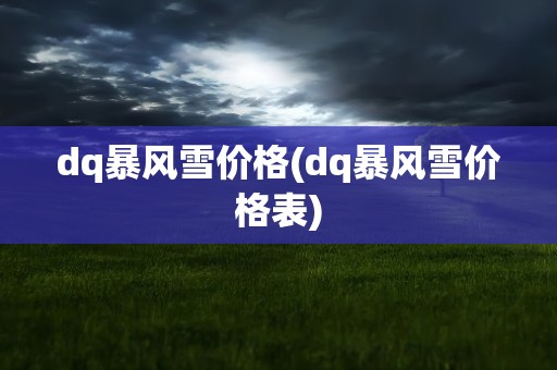 dq暴风雪价格(dq暴风雪价格表)