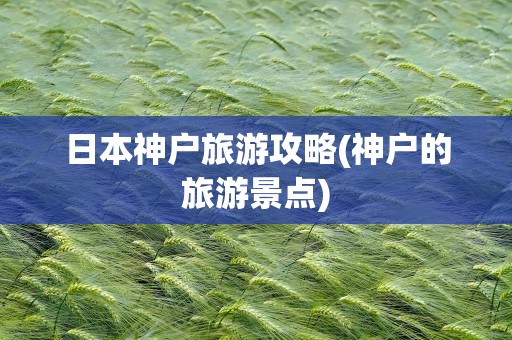 日本神户旅游攻略(神户的旅游景点)
