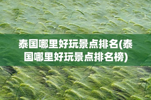 泰国哪里好玩景点排名(泰国哪里好玩景点排名榜)
