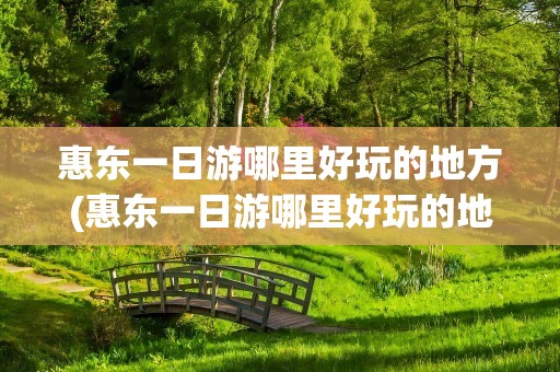 惠东一日游哪里好玩的地方(惠东一日游哪里好玩的地方推荐)