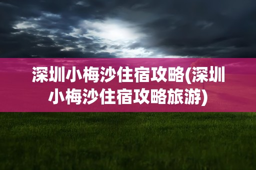 深圳小梅沙住宿攻略(深圳小梅沙住宿攻略旅游)