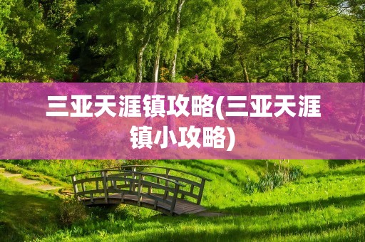 三亚天涯镇攻略(三亚天涯镇小攻略)