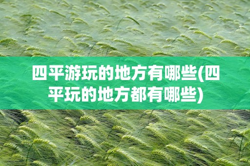 四平游玩的地方有哪些(四平玩的地方都有哪些)