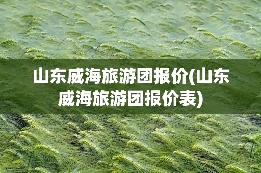 山东威海旅游团报价(山东威海旅游团报价表)