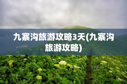 九寨沟旅游攻略3天(九寨沟旅游攻略)