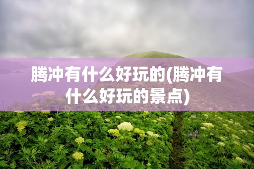 腾冲有什么好玩的(腾冲有什么好玩的景点)