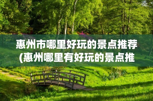 惠州市哪里好玩的景点推荐(惠州哪里有好玩的景点推荐)
