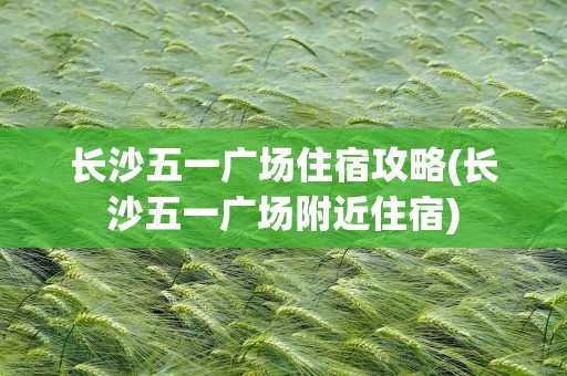长沙五一广场住宿攻略(长沙五一广场附近住宿)