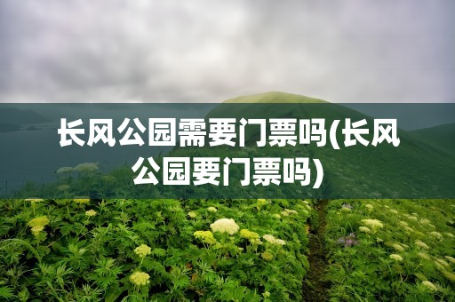 长风公园需要门票吗(长风公园要门票吗)