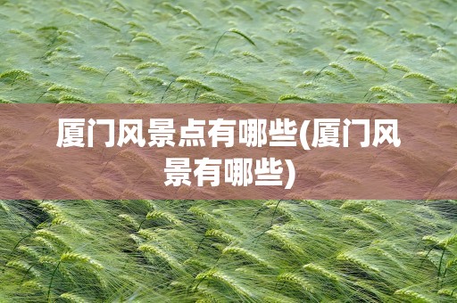 厦门风景点有哪些(厦门风景有哪些)