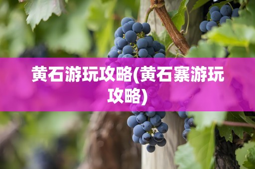 黄石游玩攻略(黄石寨游玩攻略)