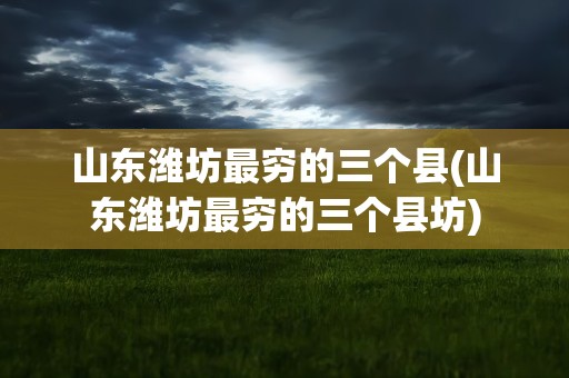 山东潍坊最穷的三个县(山东潍坊最穷的三个县坊)