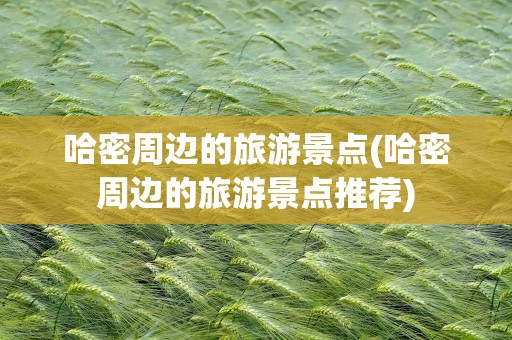 哈密周边的旅游景点(哈密周边的旅游景点推荐)