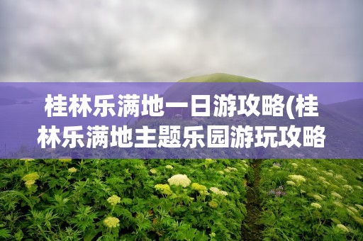桂林乐满地一日游攻略(桂林乐满地主题乐园游玩攻略)