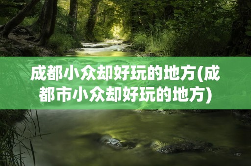 成都小众却好玩的地方(成都市小众却好玩的地方)
