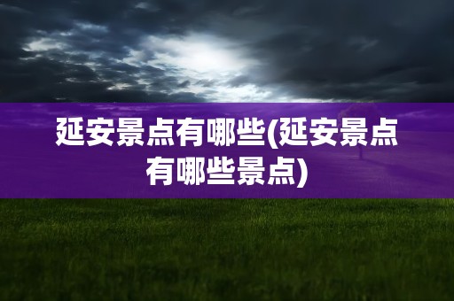 延安景点有哪些(延安景点有哪些景点)