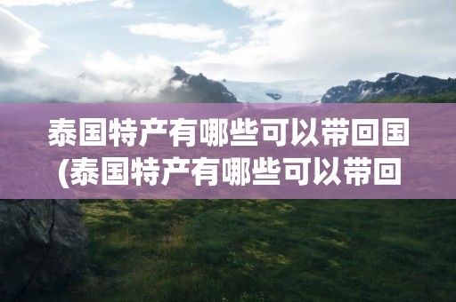 泰国特产有哪些可以带回国(泰国特产有哪些可以带回国送人)