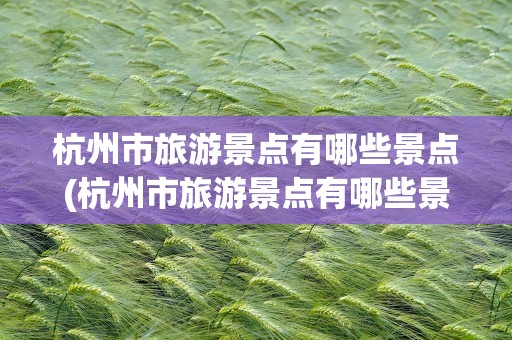 杭州市旅游景点有哪些景点(杭州市旅游景点有哪些景点名称)