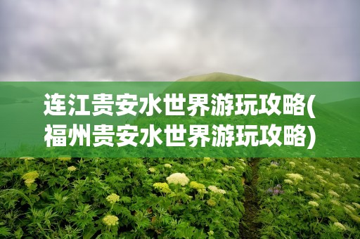 连江贵安水世界游玩攻略(福州贵安水世界游玩攻略)