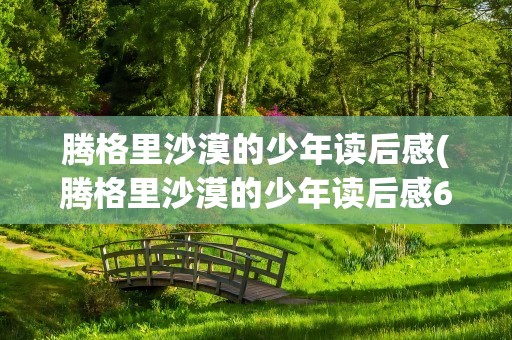腾格里沙漠的少年读后感(腾格里沙漠的少年读后感600)