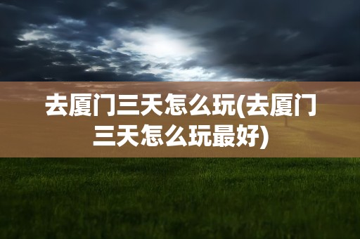 去厦门三天怎么玩(去厦门三天怎么玩最好)