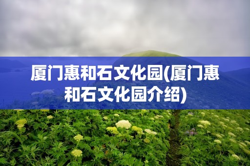 厦门惠和石文化园(厦门惠和石文化园介绍)