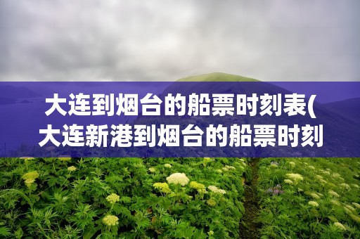 大连到烟台的船票时刻表(大连新港到烟台的船票时刻表)