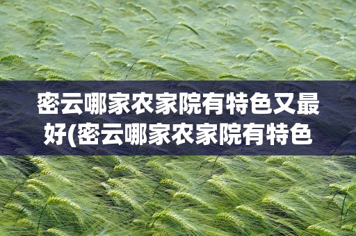 密云哪家农家院有特色又最好(密云哪家农家院有特色又最好吃的)