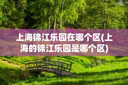 上海锦江乐园在哪个区(上海的锦江乐园是哪个区)