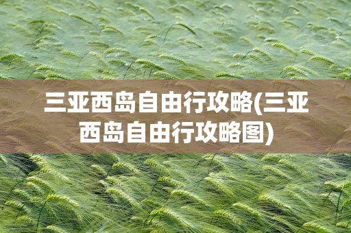 三亚西岛自由行攻略(三亚西岛自由行攻略图)