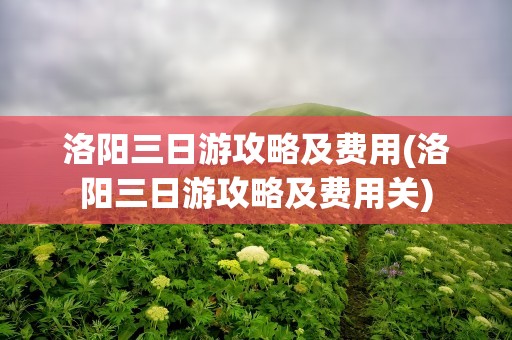 洛阳三日游攻略及费用(洛阳三日游攻略及费用关)
