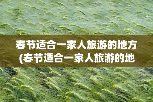 春节适合一家人旅游的地方(春节适合一家人旅游的地方浙江)