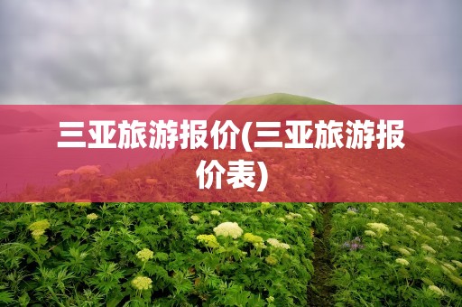 三亚旅游报价(三亚旅游报价表)
