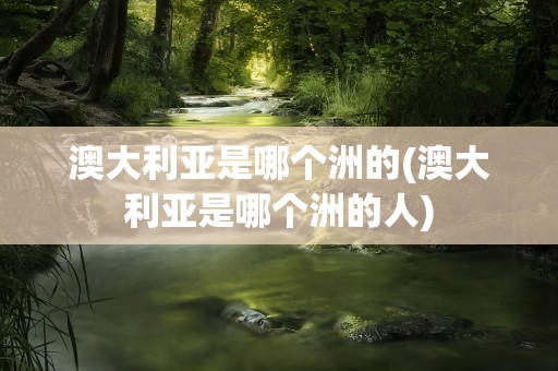澳大利亚是哪个洲的(澳大利亚是哪个洲的人)