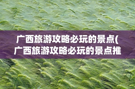 广西旅游攻略必玩的景点(广西旅游攻略必玩的景点推荐)