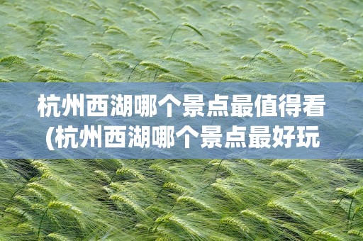 杭州西湖哪个景点最值得看(杭州西湖哪个景点最好玩)